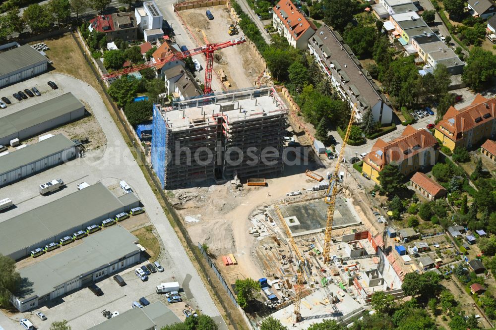 Aerial image Erfurt - Construction site to build a new multi-family residential complex Peter-Vischer-Weg in the district Daberstedt in Erfurt in the state Thuringia, Germany