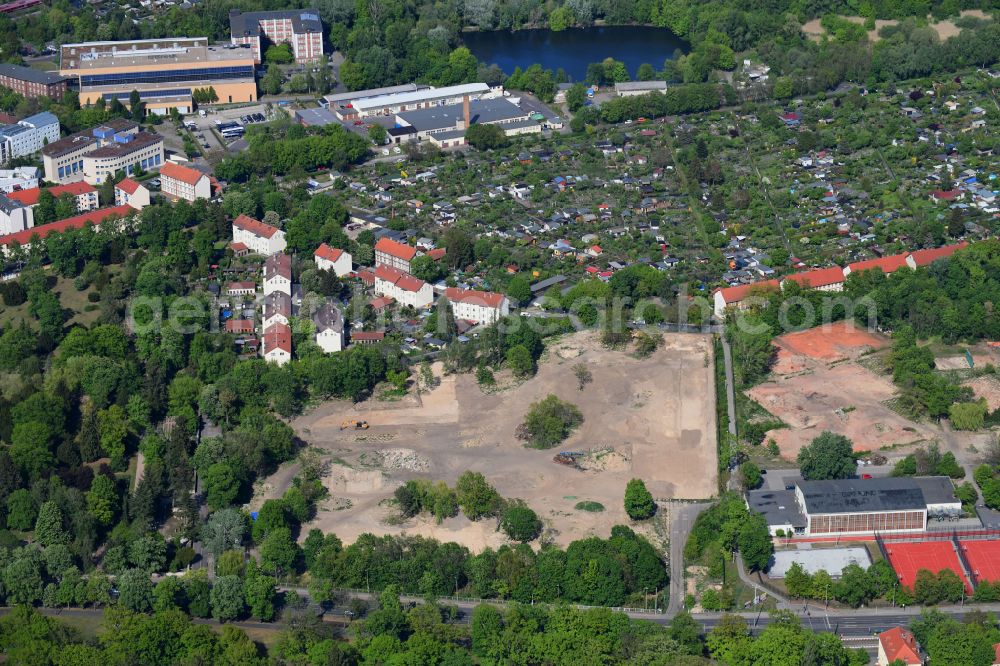 Aerial image Potsdam - Construction site to build a new multi-family residential complex on street Hannah-Arendt-Strasse - Suse-Ahlgrimm-Strasse - Johann-Jacob-Strasse in the district Teltower Vorstadt in Potsdam in the state Brandenburg, Germany