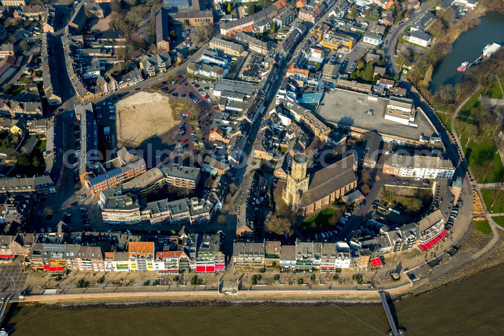 Emmerich am Rhein from above - Construction site to build a new multi-family residential complex vivAtrium on street Neumarkt in Emmerich am Rhein in the state North Rhine-Westphalia, Germany