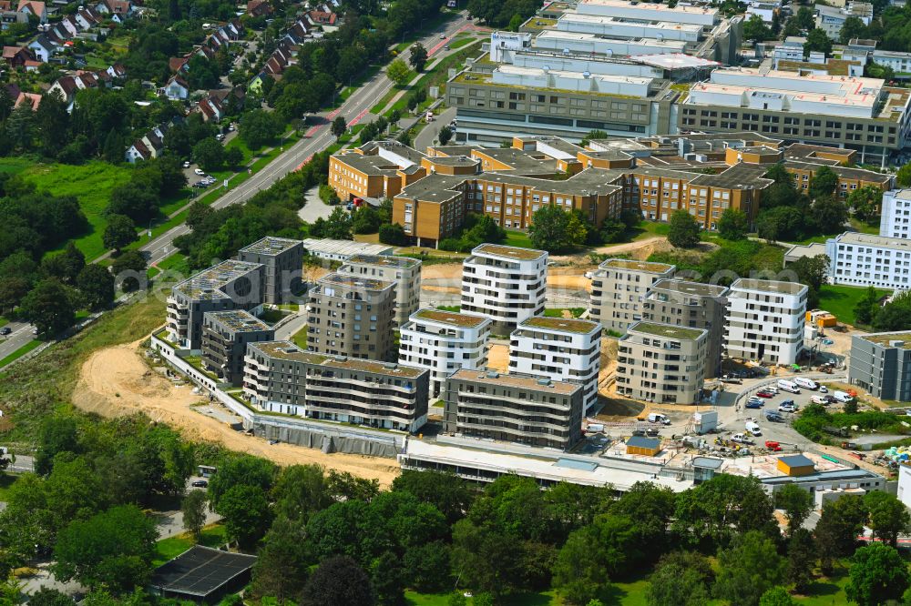 Aerial photograph Heilbronn - Construction site to build a new multi-family residential complex Wohnanlage Hochgelegen on street Manfred-Weinmann-Ring in Heilbronn in the state Baden-Wuerttemberg, Germany