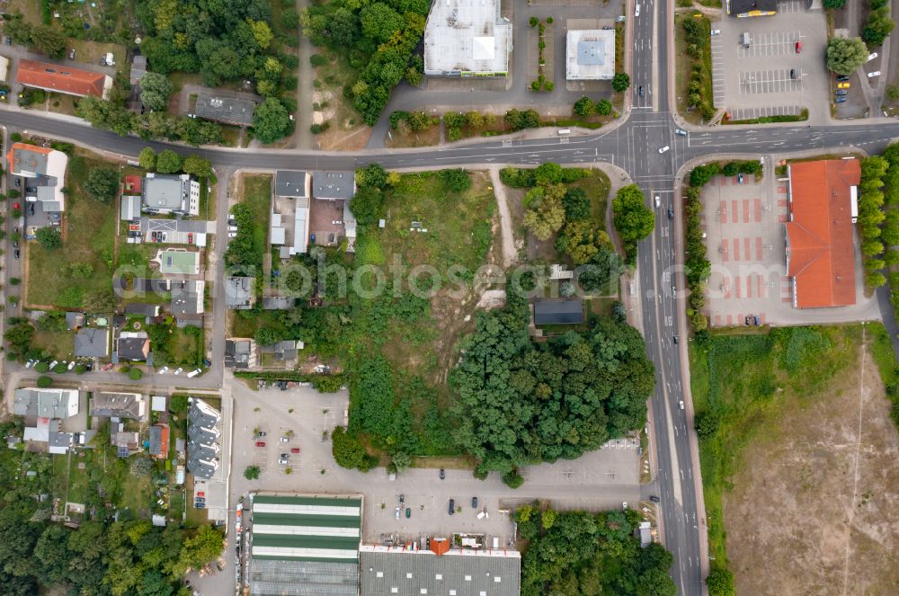 Eberswalde from the bird's eye view: Construction site to build a new multi-family residential complex Wohnpark Finowtal in Eberswalde in the state Brandenburg, Germany