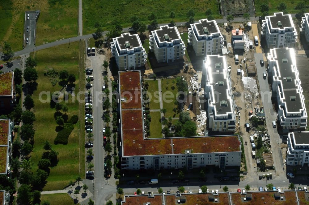 Berlin from above - New multi-family residential complex between Hasenholzer Allee and the Wiesenpark in the district Marzahn in Berlin