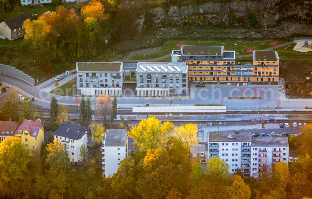 Aerial photograph Herdecke - New building of apartments near the railway station Herdecke in Herdecke in the state North Rhine-Westphalia