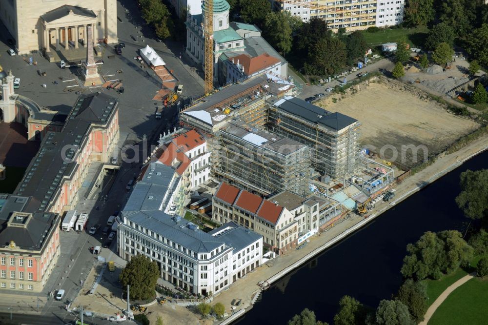 Aerial photograph Potsdam - Construction site of Museum building ensemble Museum Barberini on Humboldtstrasse in the district Innenstadt in Potsdam in the state Brandenburg, Germany