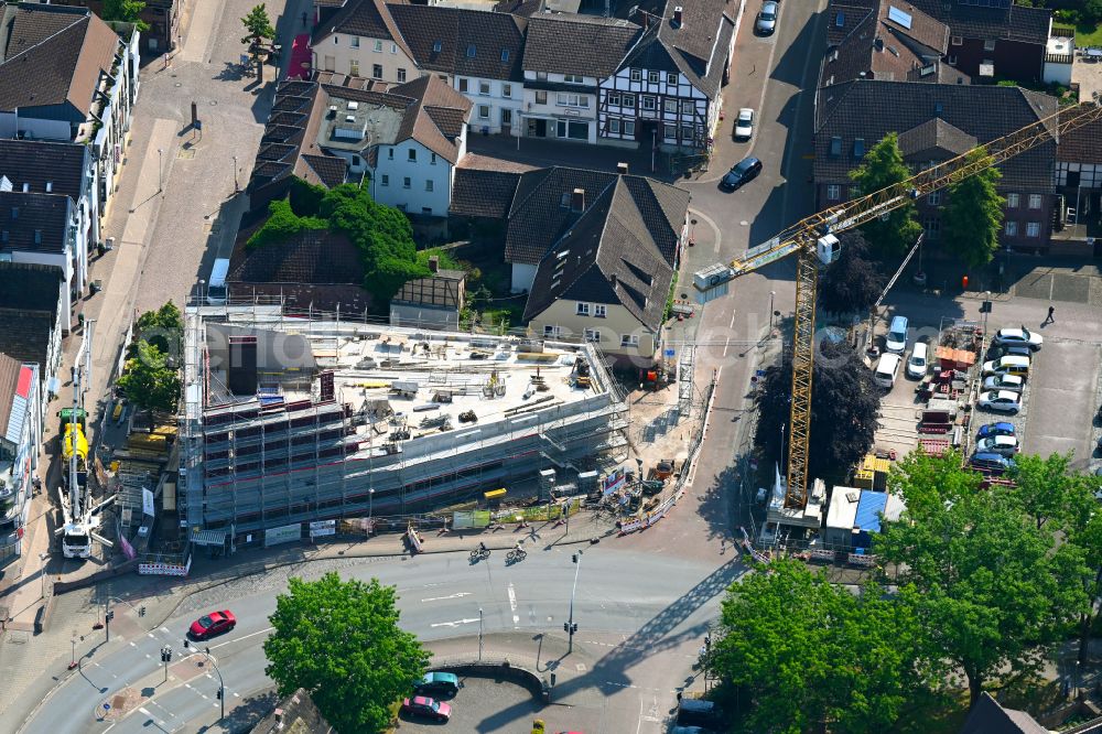 Aerial image Holzminden - Construction site of museum building ensemble Sensoria - Erlebniswelt of Duefte and Aromen on street Obere Strasse - Hintere Strasseasse in Holzminden in the state Lower Saxony, Germany