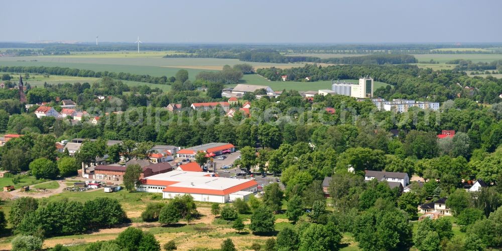 Aerial image Werneuchen - Construction of the local ALDI- shopping center on the B 158 in Werneuchen in Brandenburg