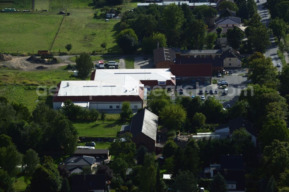 Aerial photograph Werneuchen - Construction of the local ALDI- shopping center on the B 158 in Werneuchen in Brandenburg