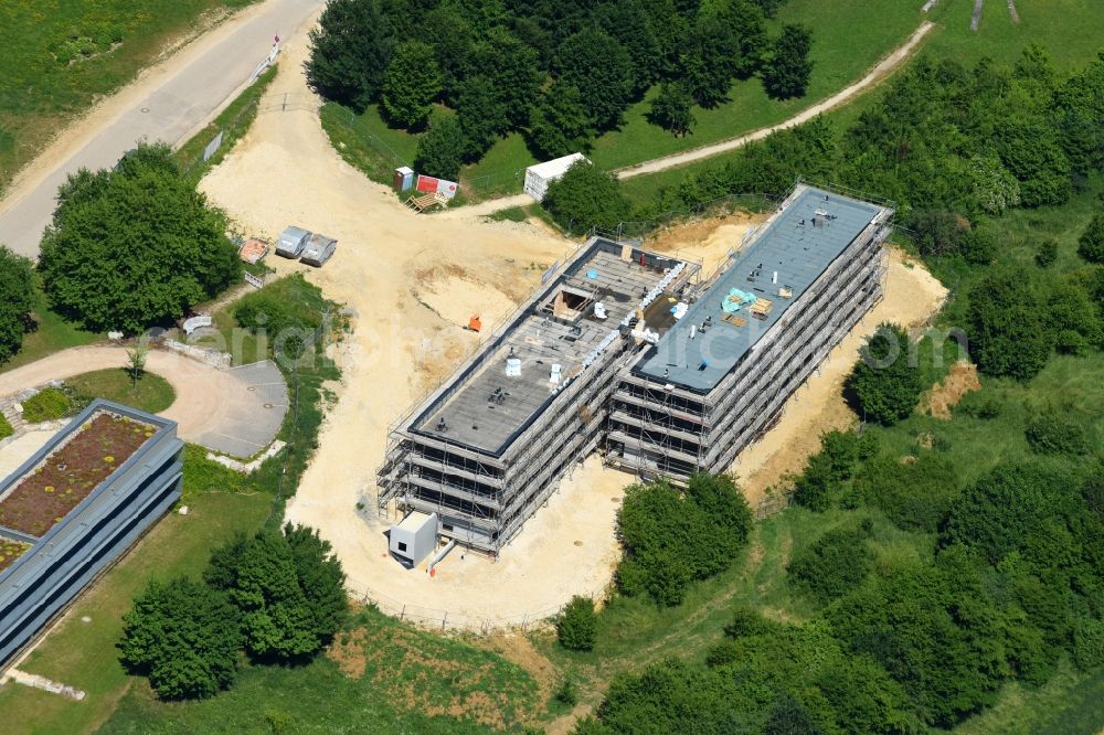 Regensburg from above - New build patients house on the grounds of the University Hospital Regensburg in Regensburg in the state Bavaria, Germany