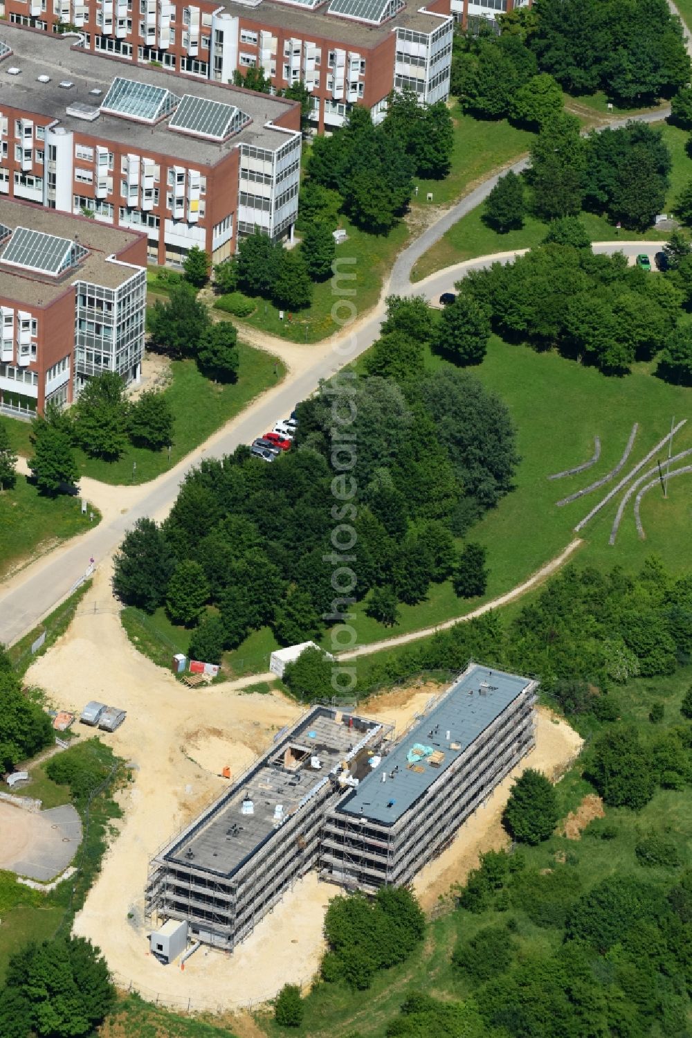 Aerial photograph Regensburg - New build patients house on the grounds of the University Hospital Regensburg in Regensburg in the state Bavaria, Germany