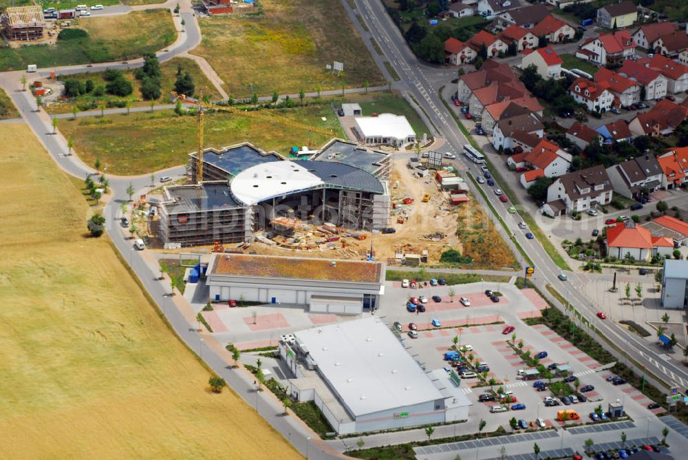 St. Leon-Rot from the bird's eye view: Blick auf den Neubau des Privatgymnasium St. Leon-Rot. St. Leon-Rot ist eine Gemeinde im Süden des Rhein-Neckar-Kreises in der Nähe von Heidelberg und Speyer. Kontakt: Privatgymnasium St. Leon-Rot gGmbH, Im Schiff 1, 68789 St. Leon-Rot, Timo Kirstein, Tel.: 06227/35765-11, schmidbauer.de / BFK Plan GmbH, Trochtelfinger Str. 21, 70567 Stuttgart, Tel.: 0711/72637-49.