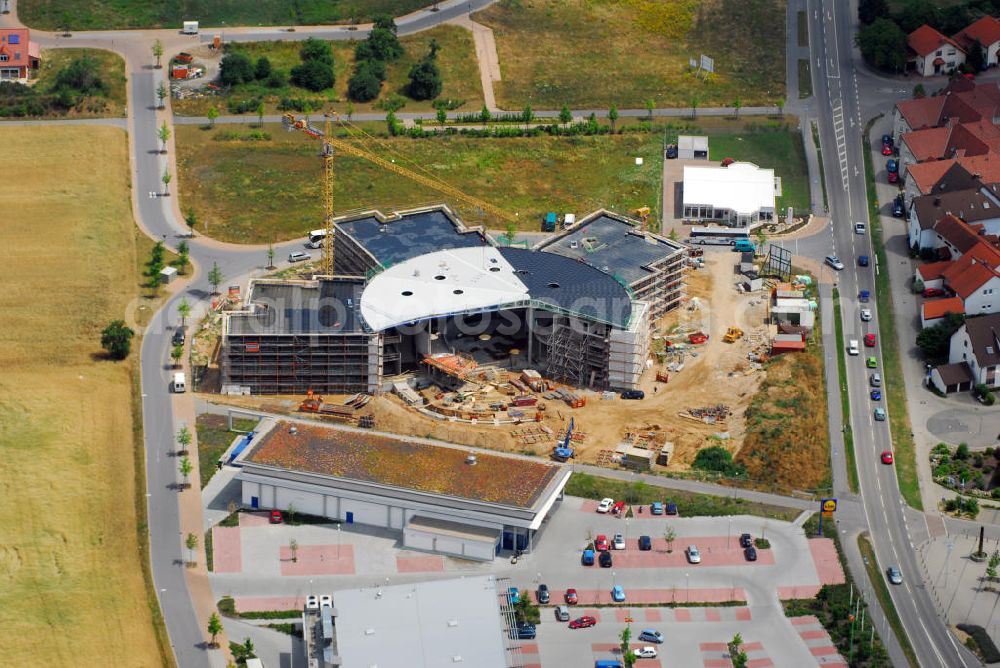 Aerial image St. Leon-Rot - Blick auf den Neubau des Privatgymnasium St. Leon-Rot. St. Leon-Rot ist eine Gemeinde im Süden des Rhein-Neckar-Kreises in der Nähe von Heidelberg und Speyer. Kontakt: Privatgymnasium St. Leon-Rot gGmbH, Im Schiff 1, 68789 St. Leon-Rot, Timo Kirstein, Tel.: 06227/35765-11, schmidbauer.de / BFK Plan GmbH, Trochtelfinger Str. 21, 70567 Stuttgart, Tel.: 0711/72637-49.