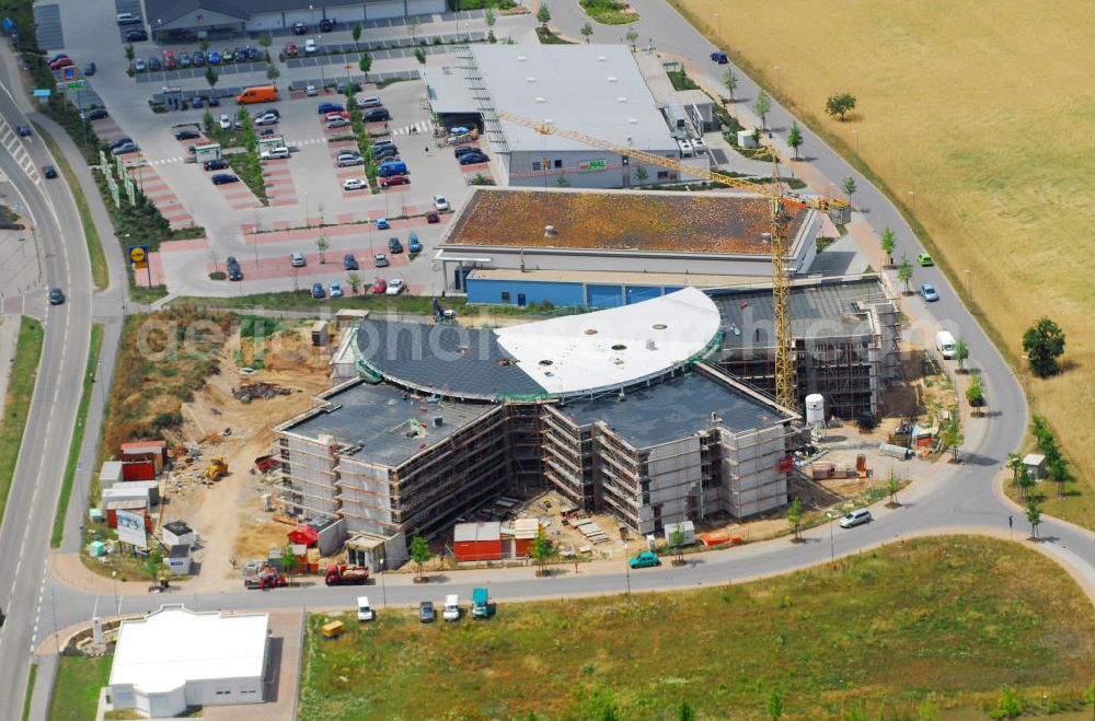 St. Leon-Rot from the bird's eye view: Blick auf den Neubau des Privatgymnasium St. Leon-Rot. St. Leon-Rot ist eine Gemeinde im Süden des Rhein-Neckar-Kreises in der Nähe von Heidelberg und Speyer. Kontakt: Privatgymnasium St. Leon-Rot gGmbH, Im Schiff 1, 68789 St. Leon-Rot, Timo Kirstein, Tel.: 06227/35765-11, schmidbauer.de / BFK Plan GmbH, Trochtelfinger Str. 21, 70567 Stuttgart, Tel.: 0711/72637-49.