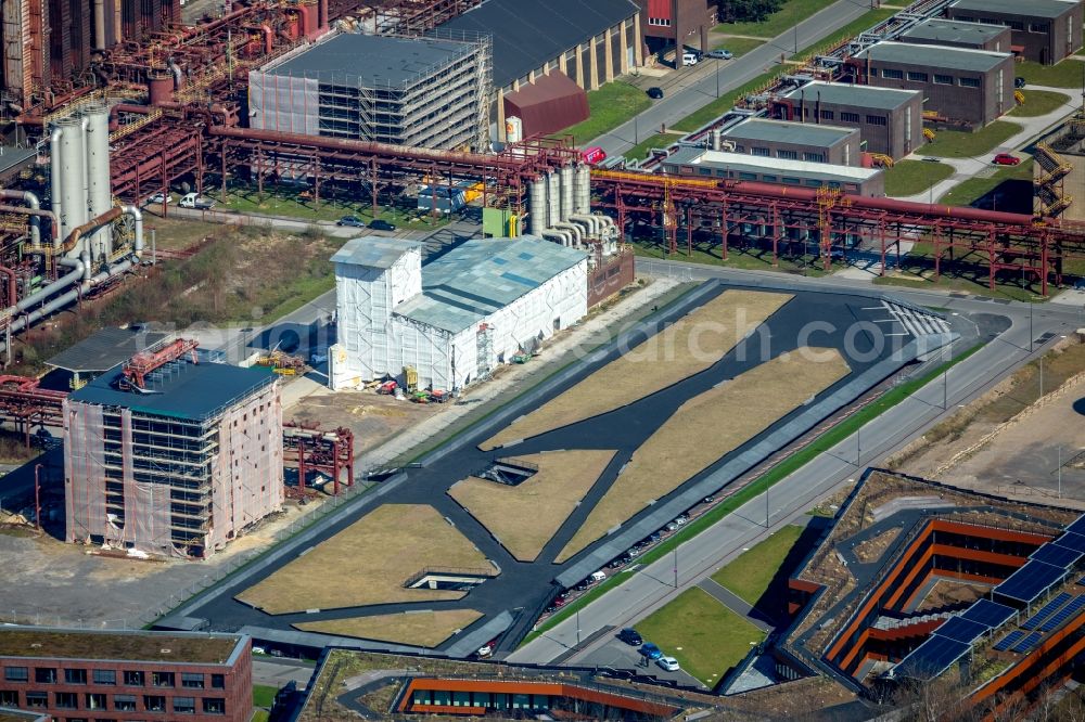 Essen from the bird's eye view: Building of RAG Montan Immobilien GmbH of Zeche Zollverein destrict Stoppenberg in Essen in the state North Rhine-Westphalia