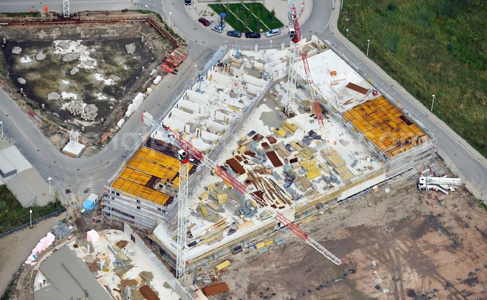 Rostock from the bird's eye view: View of construction site of Randstad office in Rostock in Mecklenburg-Western Pomerania