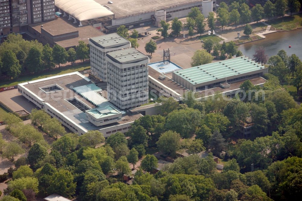 Marl from the bird's eye view: New Town Hall with Rathaussee in Marl in North Rhine-Westphalia