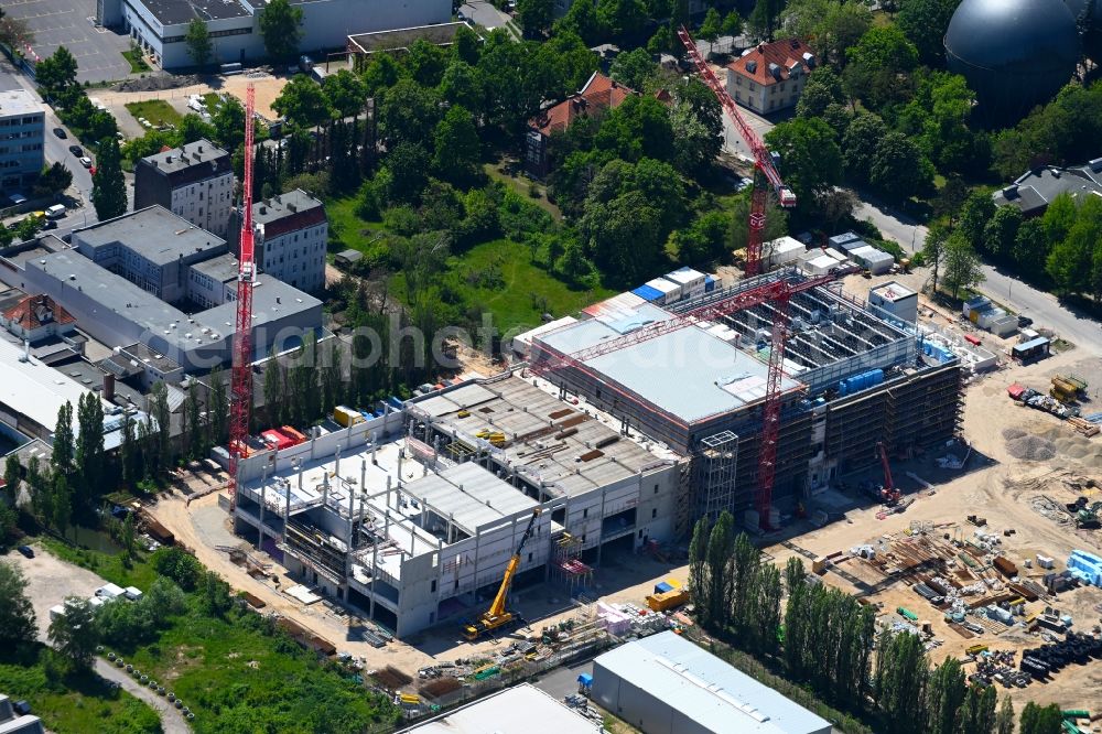 Berlin from above - Construction site of data center building and online data processing hub in Marienpark on Lankwitzer Strasse in the district Mariendorf in Berlin, Germany