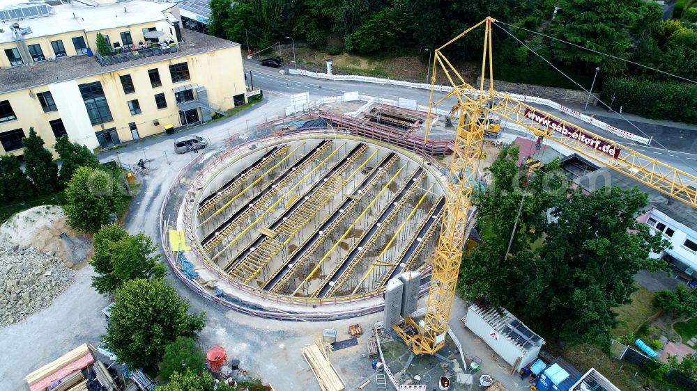 Aerial photograph Siegburg - Construction of a new rainwater retention basin on street Zeithstrasse in Siegburg in the state North Rhine-Westphalia, Germany