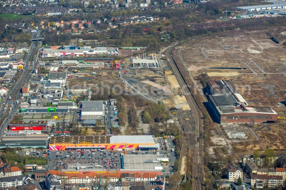 Dortmund from the bird's eye view: For the new building RRX- Betriebswerk on Bornstrasse in Dortmund in the state North Rhine-Westphalia