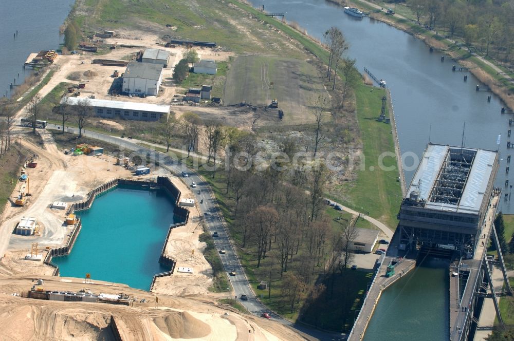 Niederfinow from the bird's eye view: The new building of the boat lift Niederfinow