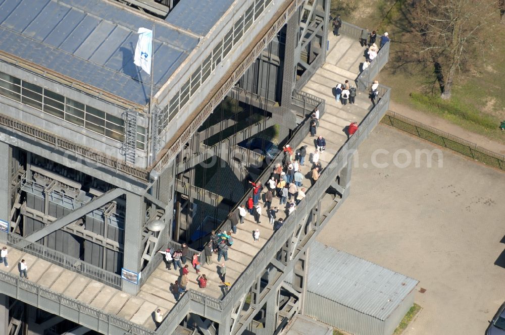 Aerial photograph Niederfinow - The new building of the boat lift Niederfinow