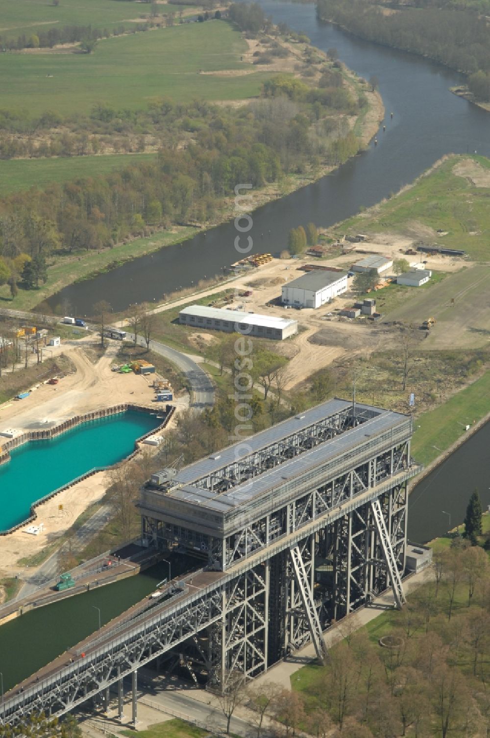 Niederfinow from the bird's eye view: The new building of the boat lift Niederfinow