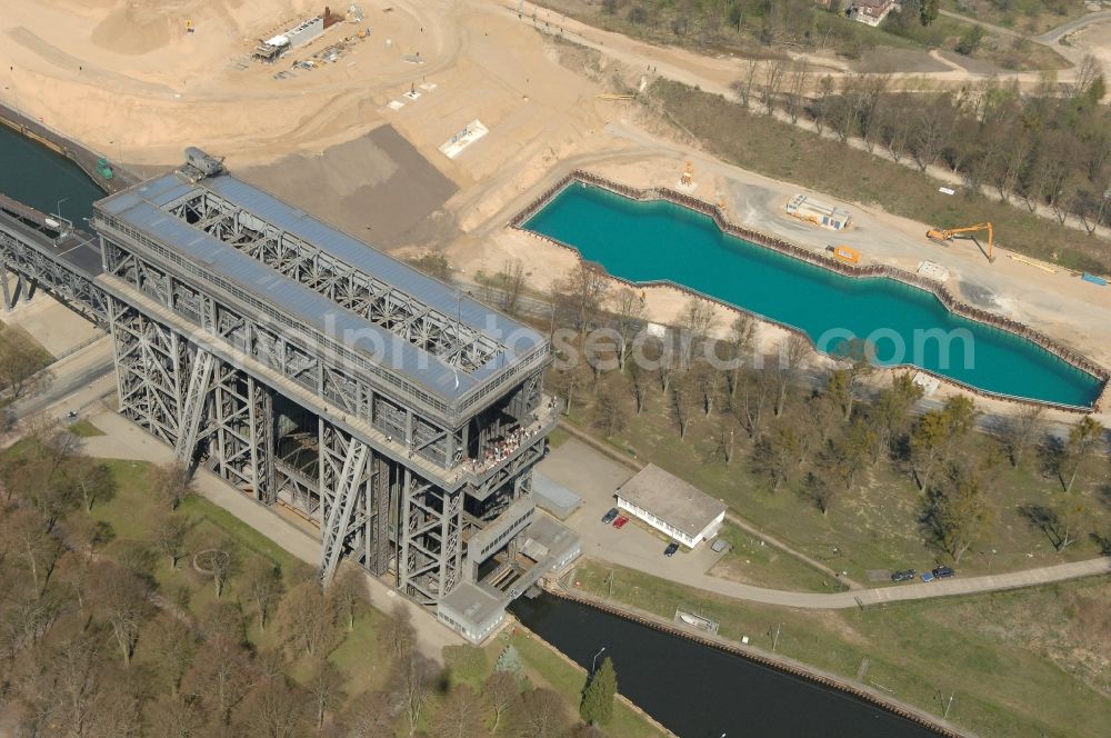 Niederfinow from the bird's eye view: The new building of the boat lift Niederfinow