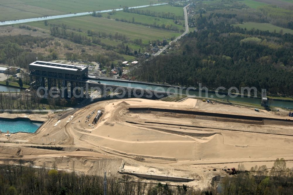 Niederfinow from above - The new building of the boat lift Niederfinow