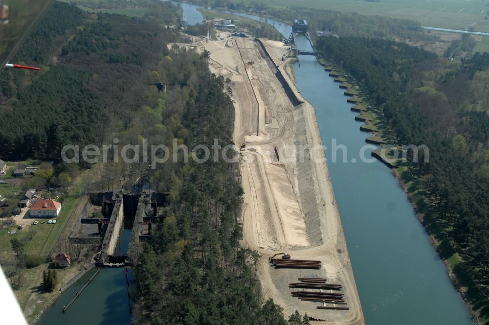 Aerial image Niederfinow - The new building of the boat lift Niederfinow