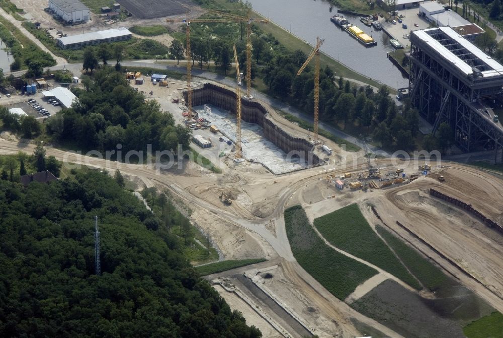 Niederfinow from the bird's eye view: The new building of the boat lift Niederfinow