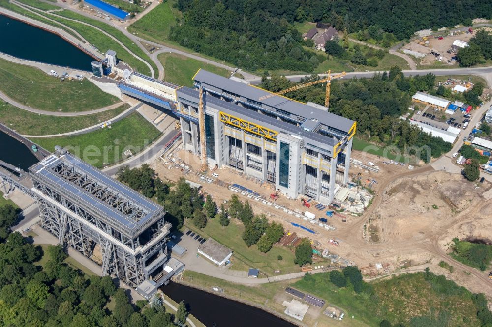 Niederfinow from the bird's eye view: The new building of the boat lift Niederfinow