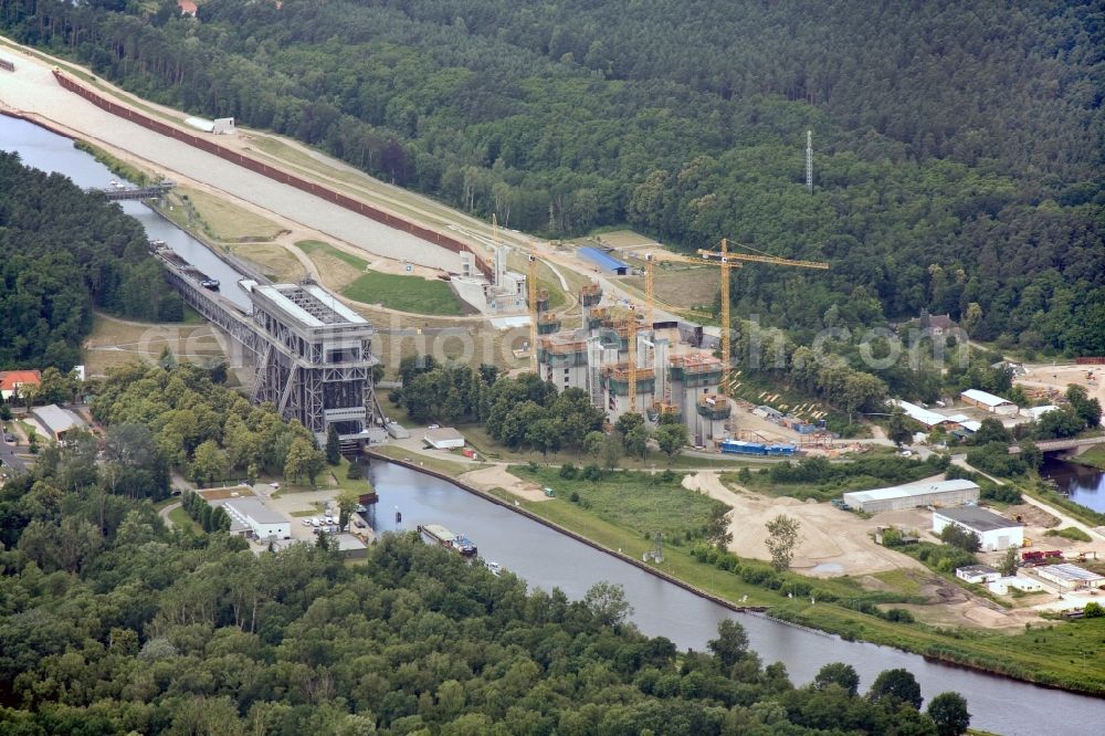 Niederfinow from the bird's eye view: The new building of the boat lift Niederfinow