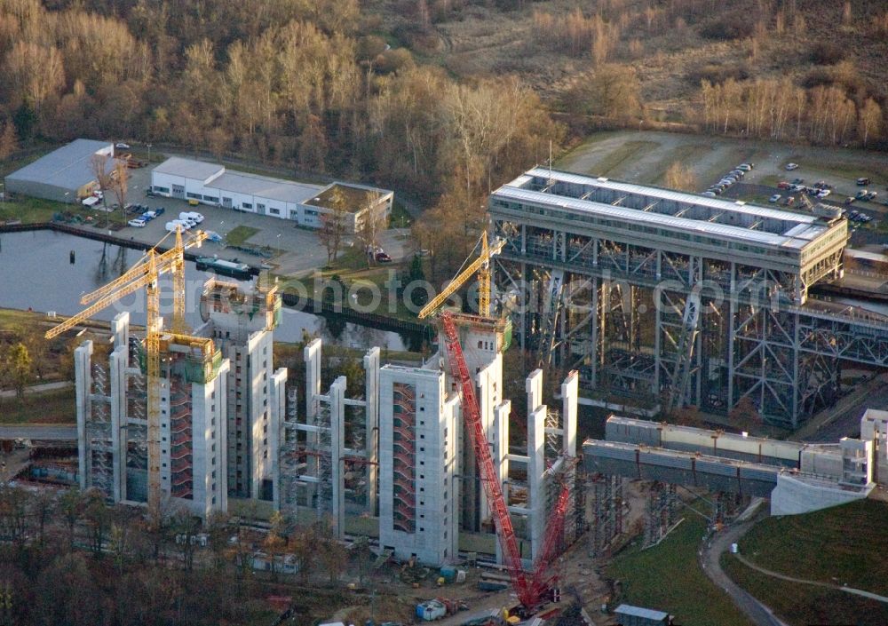 Niederfinow from the bird's eye view: The new building of the boat lift Niederfinow