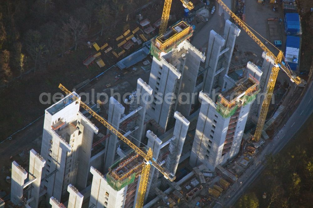 Niederfinow from above - The new building of the boat lift Niederfinow