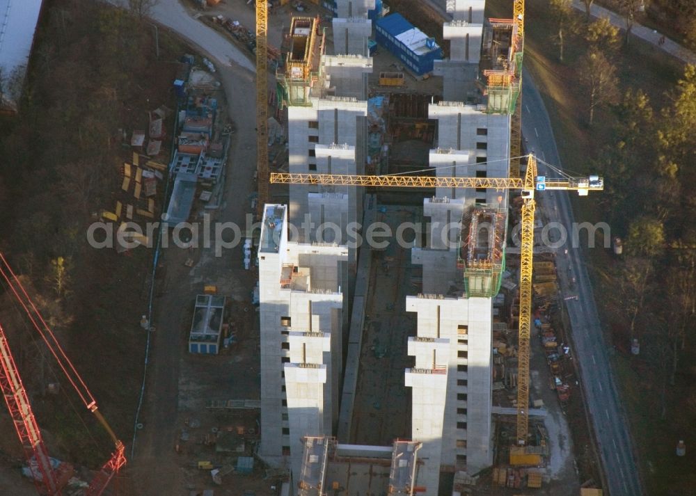 Aerial image Niederfinow - The new building of the boat lift Niederfinow