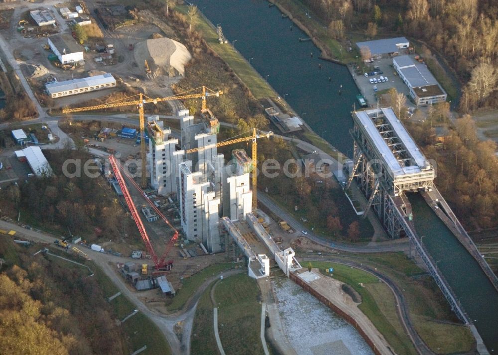 Niederfinow from the bird's eye view: The new building of the boat lift Niederfinow