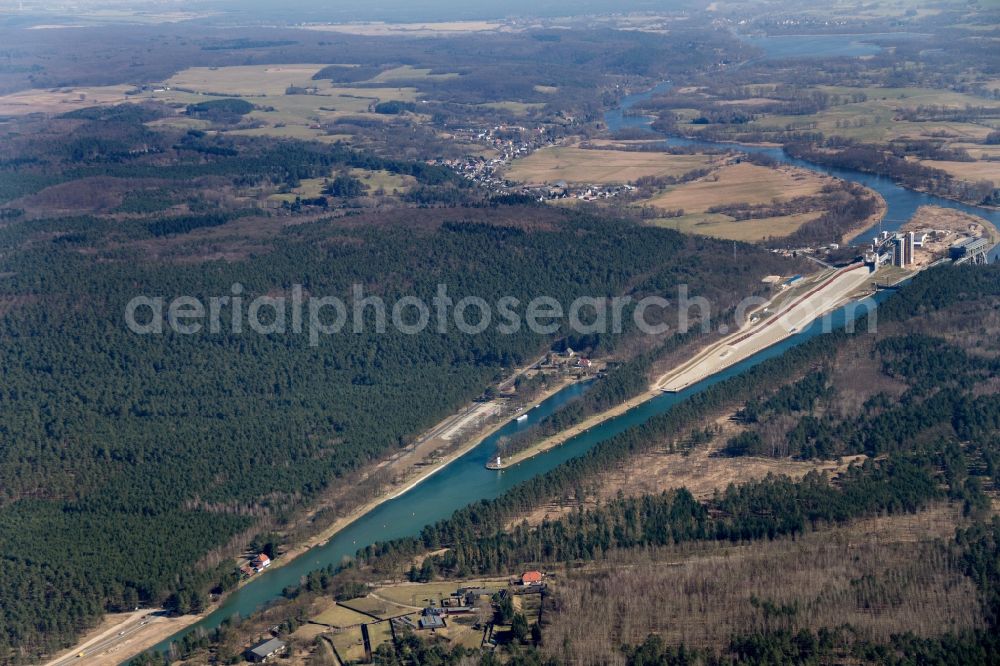 Niederfinow from the bird's eye view: The new building of the boat lift Niederfinow