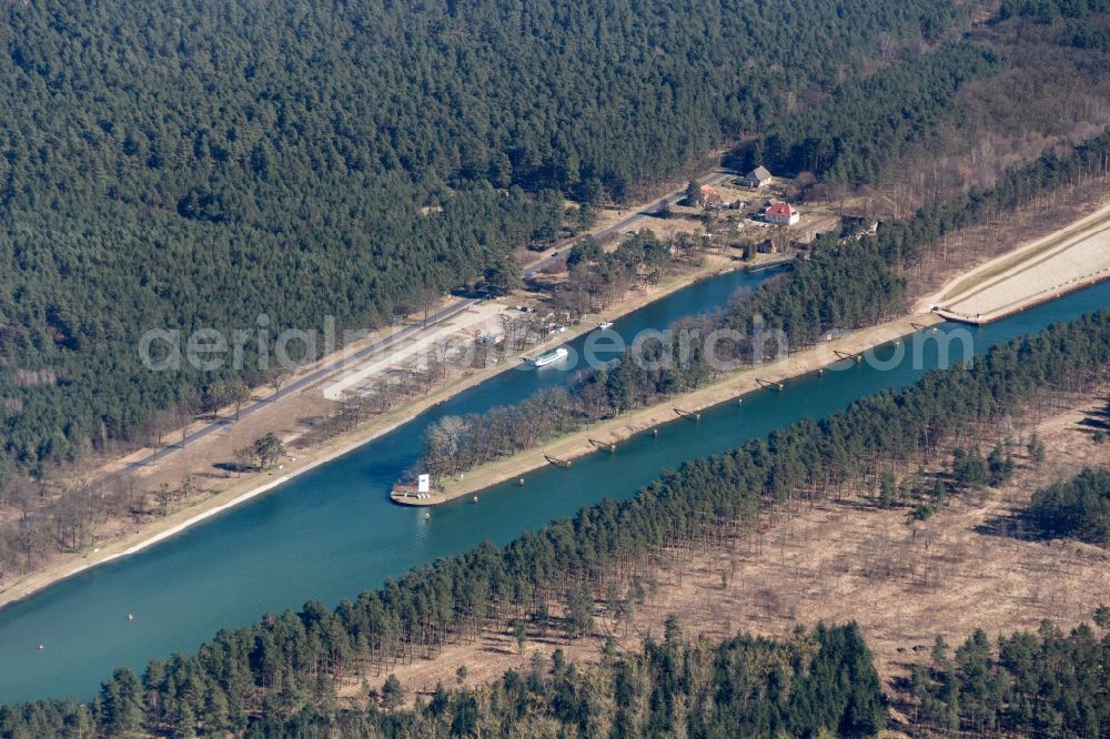 Aerial photograph Niederfinow - The new building of the boat lift Niederfinow