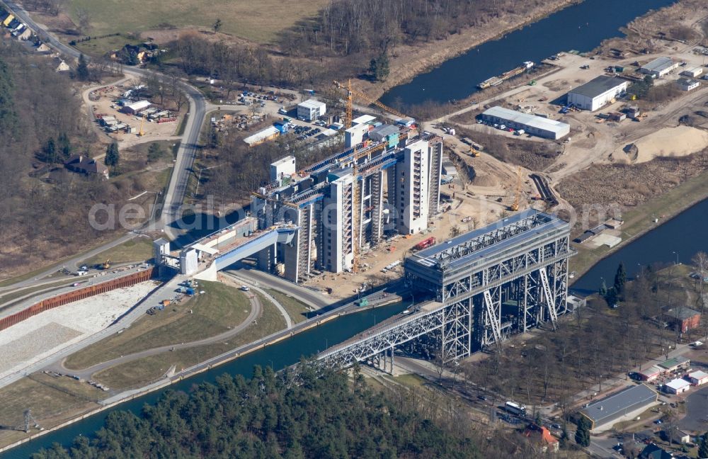 Niederfinow from the bird's eye view: The new building of the boat lift Niederfinow