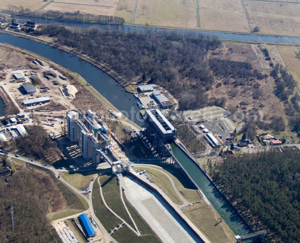 Niederfinow from the bird's eye view: The new building of the boat lift Niederfinow