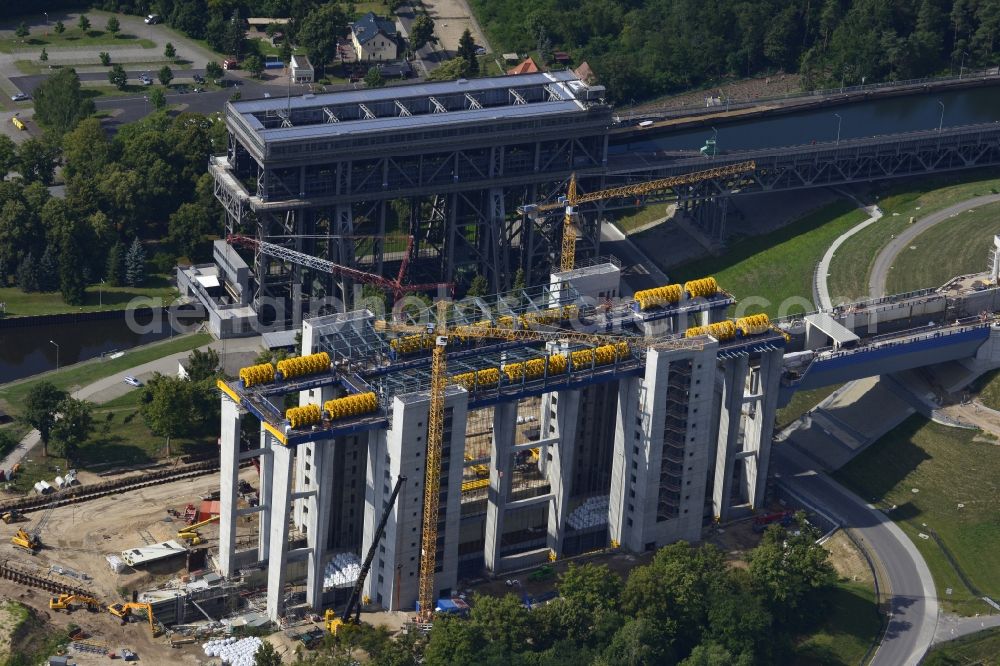 Niederfinow from the bird's eye view: The new building of the boat lift Niederfinow