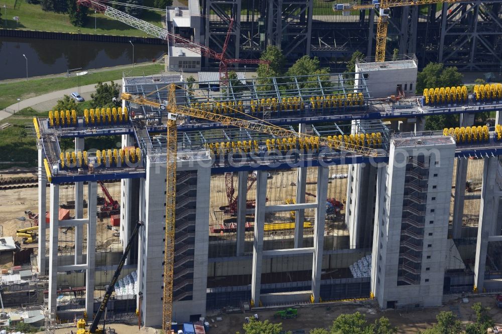 Niederfinow from the bird's eye view: The new building of the boat lift Niederfinow