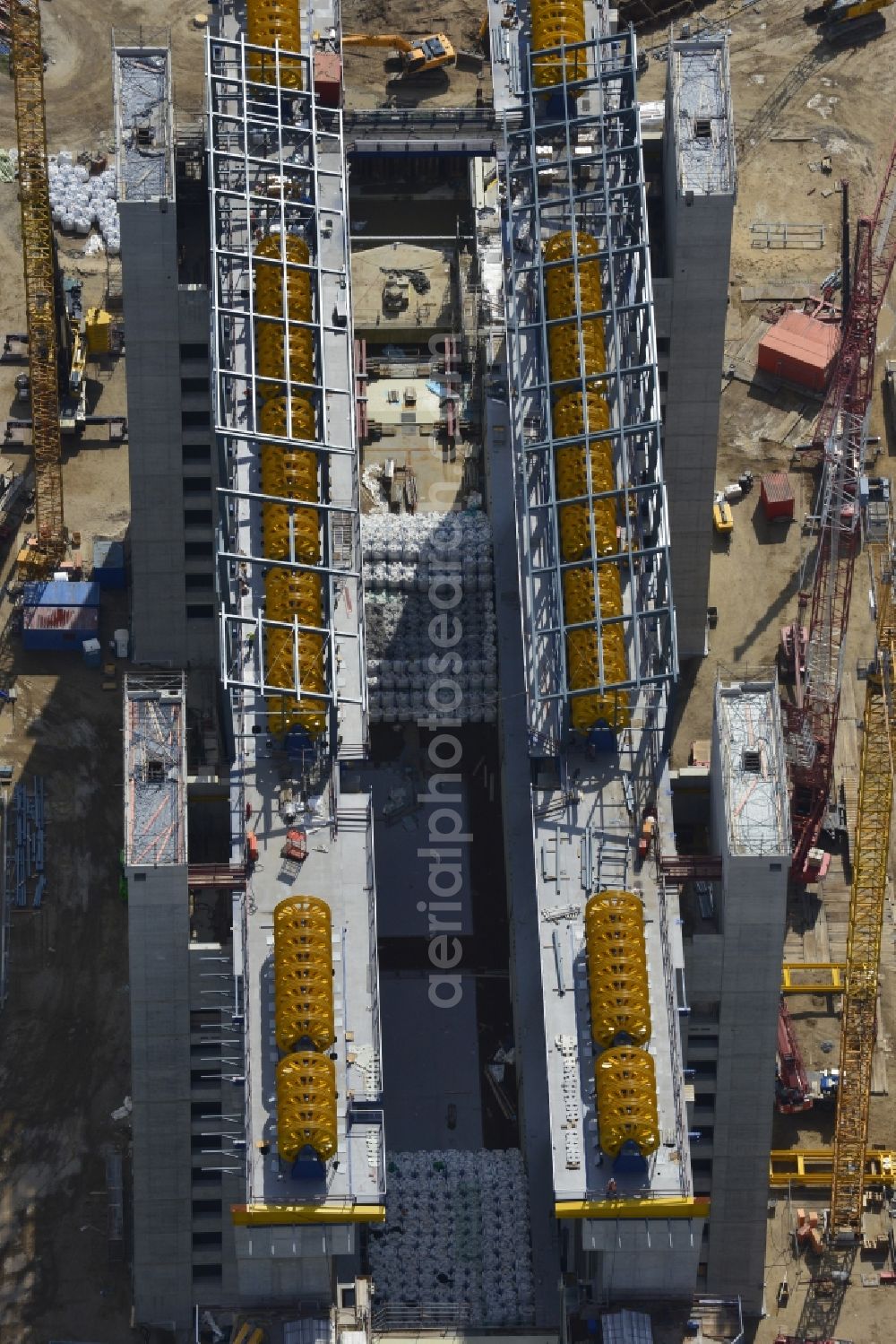 Niederfinow from the bird's eye view: The new building of the boat lift Niederfinow