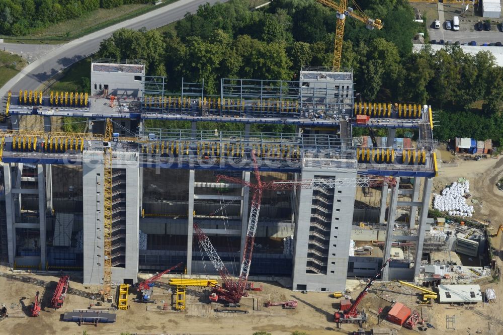 Aerial image Niederfinow - The new building of the boat lift Niederfinow