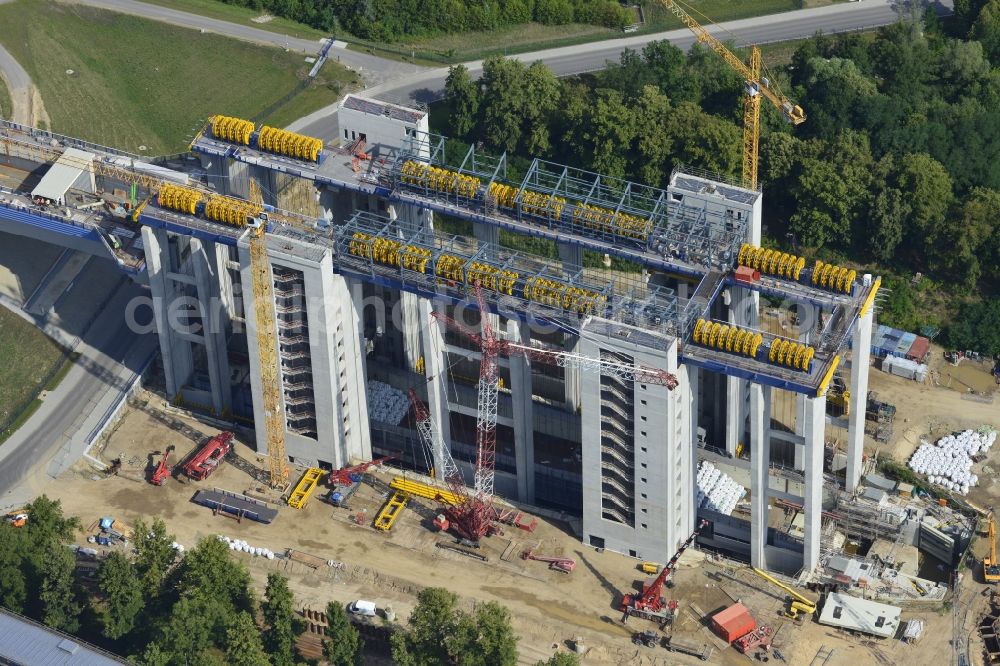 Niederfinow from the bird's eye view: The new building of the boat lift Niederfinow