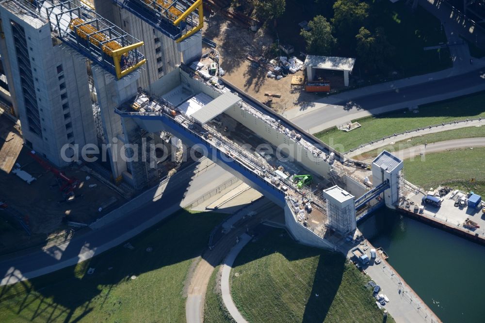 Niederfinow from the bird's eye view: The new building of the boat lift Niederfinow