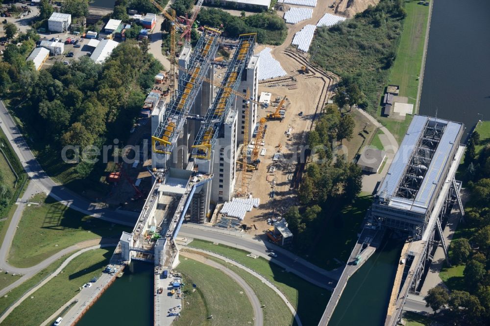 Niederfinow from the bird's eye view: The new building of the boat lift Niederfinow