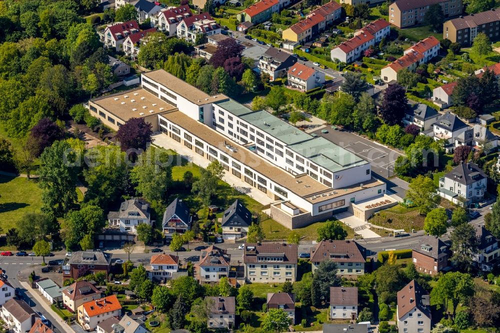 Aerial image Hagen - New school building of Gymnasiums of Hildegardis-Schule Hagen in Hagen in the state North Rhine-Westphalia, Germany