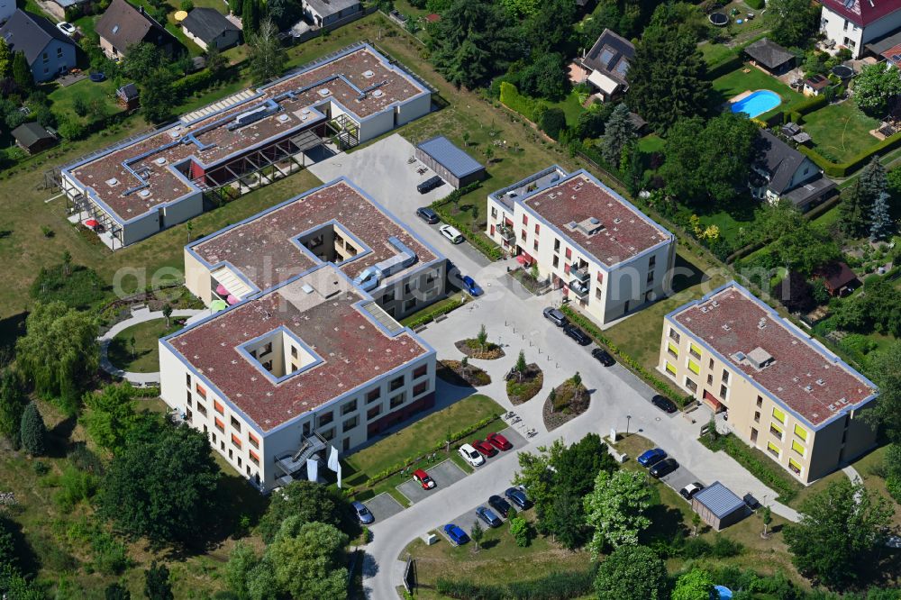 Aerial photograph Berlin - Build retirement home on Wernergraben corner Sudermannstrasse on street Florastrasse in the district Mahlsdorf in Berlin, Germany