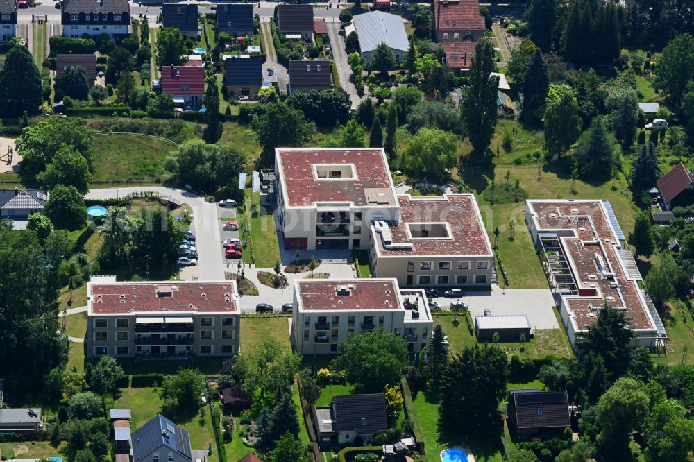 Aerial photograph Berlin - Build retirement home on Wernergraben corner Sudermannstrasse on street Florastrasse in the district Mahlsdorf in Berlin, Germany