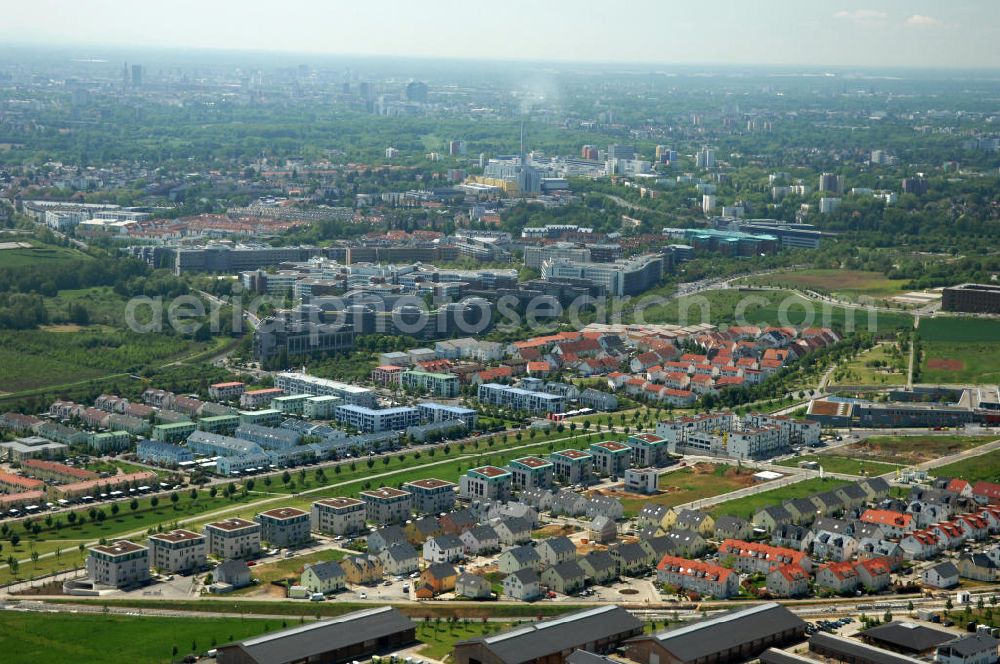 Aerial image Frankfurt am Main - New build settlement Riedberg in Frankfurt at the Main in Hesse. The construction started in 2001 and will end in 2017